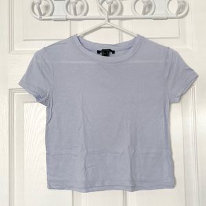 F21 Baby Blue Cropped T-Shirt